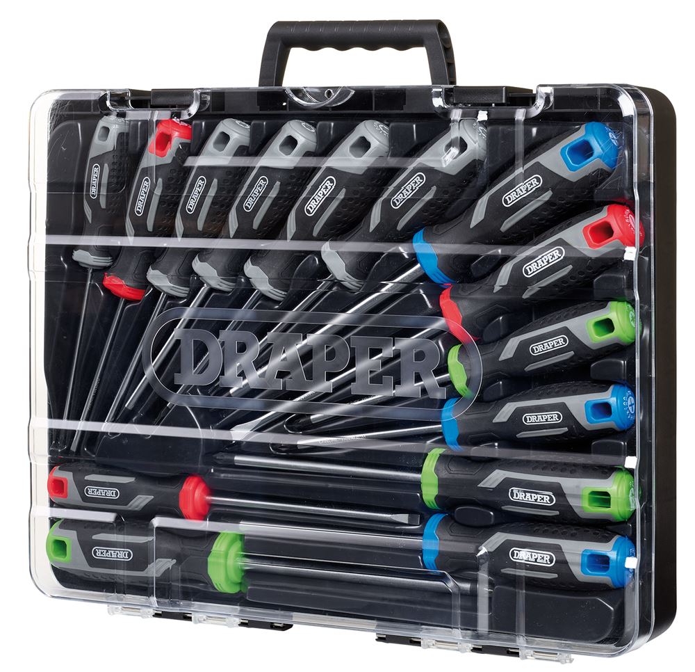 Draper SET 7 - 14PC SET - REGULAR (L) Soft Grip Screwdriver Set with Draper TX-STAR® (14 Piece)