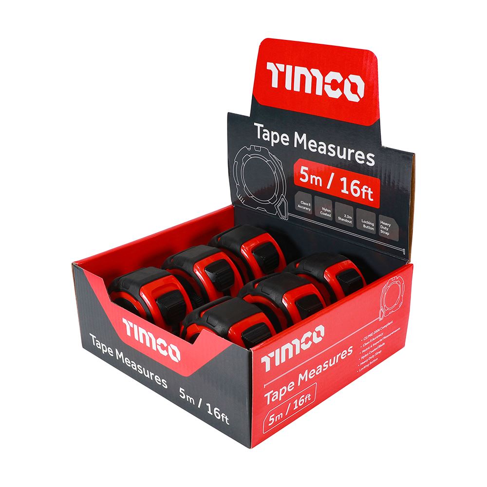 MOQ - TIMCO Tape Measure 5m/16ft x 25mm Pack 1