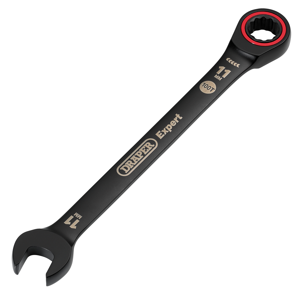 Draper 11.0MM RATCHETING SPANNER 03882 HI-TORQ® Metric Ratchet Combination Spanners, Black