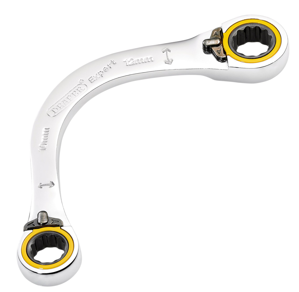 Draper 10X12MM HALF MOON RATCHET SPAN 03933 HI-TORQ® Double Ring Ratchet Half Moon Spanners