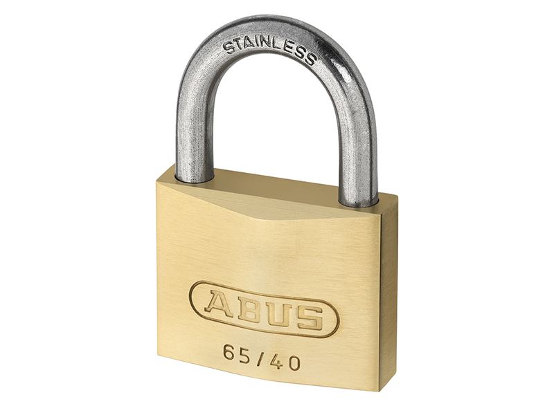 ABUS 37812 65IB/30mm Brass Padlock Stainless Steel Shackle Keyed Alike 6304