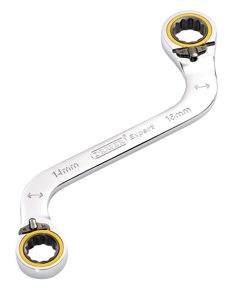 Draper 14X16MM S RATCHET SPAN 03944 HI-TORQ® Double Ring Ratchet S-Shape Spanners