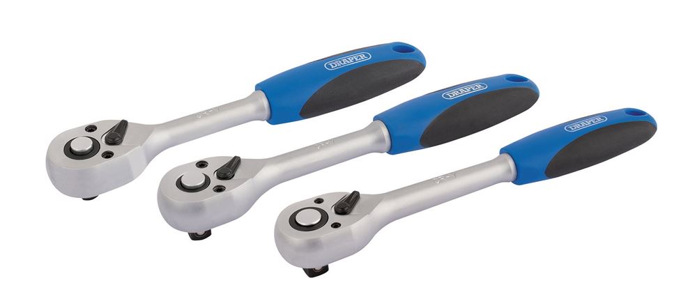 Draper 72-Tooth Reversible Soft Grip Ratchet Set (3 Piece)05911 05911 72-Tooth Reversible Soft Grip Ratchet Set (3 Piece)