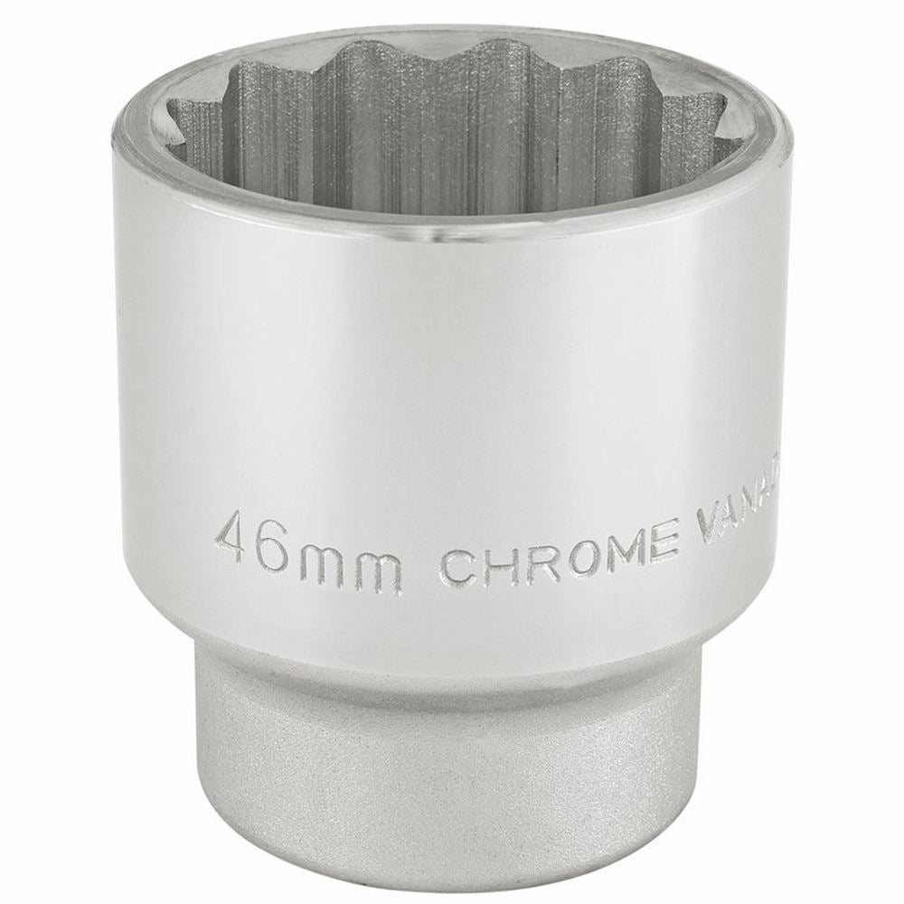 Draper 46MM 12PT SOCKET 3/4DR BULK 16706 3/4" Sq. Dr. Metric Sockets (Polished Chrome)