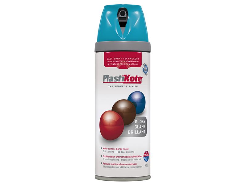PlastiKote 440.0021118.076 Twist & Spray Gloss Mediterranean Blue 400ml