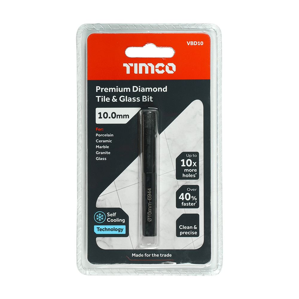 TIMCO Premium Diamond Tile&Glass Bit 10.0mm Pack 1
