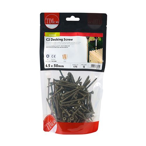 TIMCO C2 Deck-Fix Screw TX20 CSK 4.5 x 50 Green Pack 175