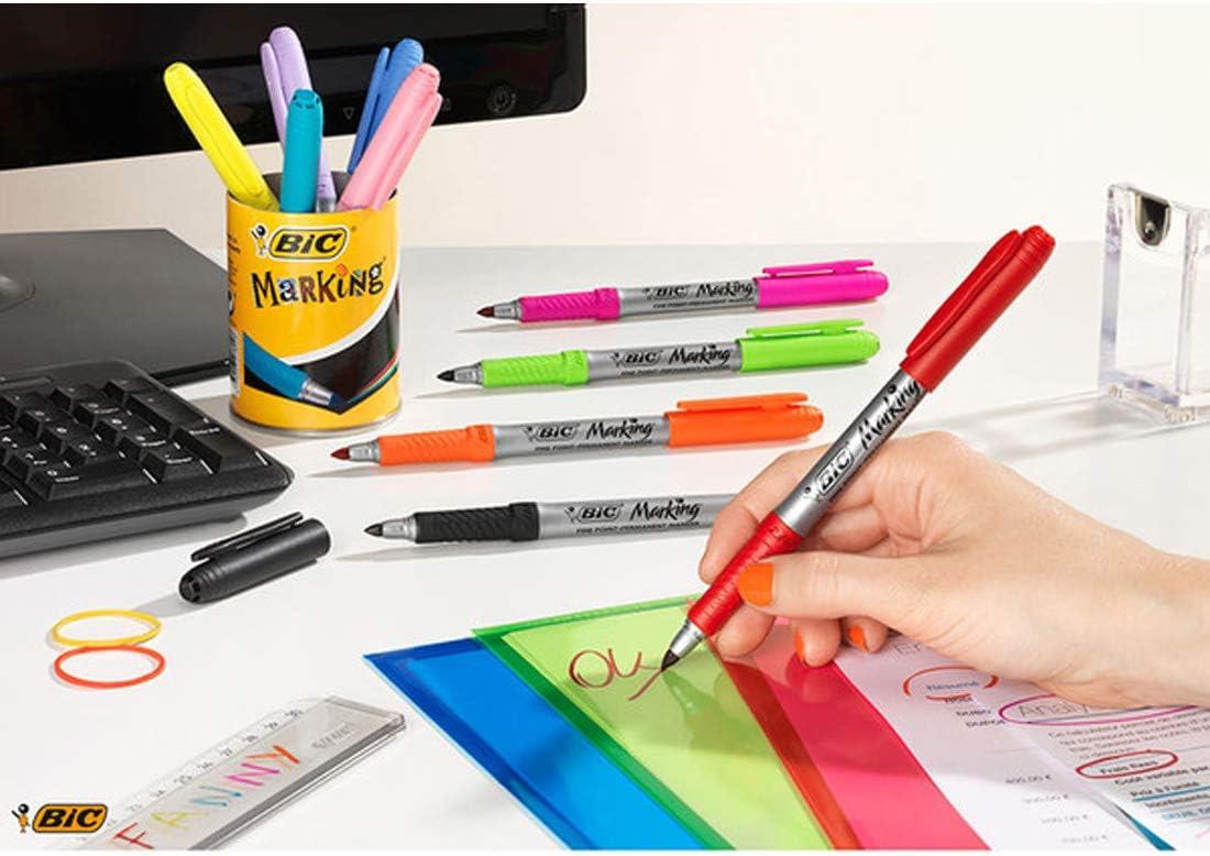 BIC Marking Permanent Markers Assorted Intense & Pastel Colours Pack of 12
