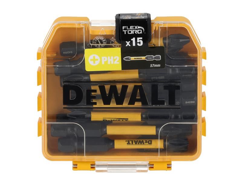 DeWalt Power Tools DT70913T FlexTORQ Bits PH2 x 57mm (Tic Tac of 15) Display of 21