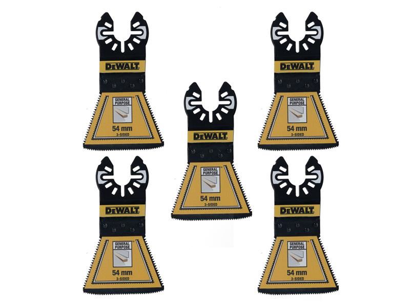 DeWalt Power Tools DT20775 Bi-metal 3-Sided Cutting Multitool Blade 54mm (5 Pack)