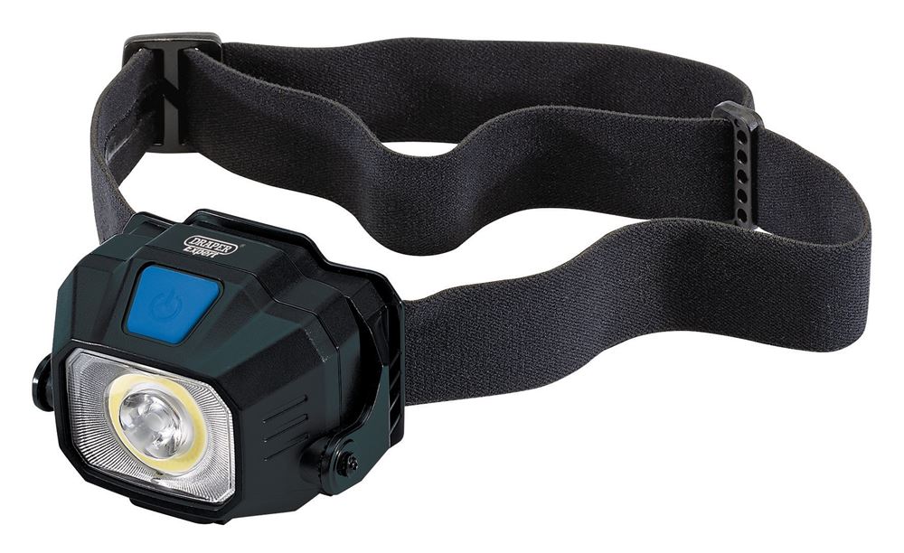Draper WIRELESS HEAD TORCH 65689 65689 COB/SMD LED Wireless/USB Rechargeable Head Torch, 6W, 400 Lumens, USB-C Cable Supplied