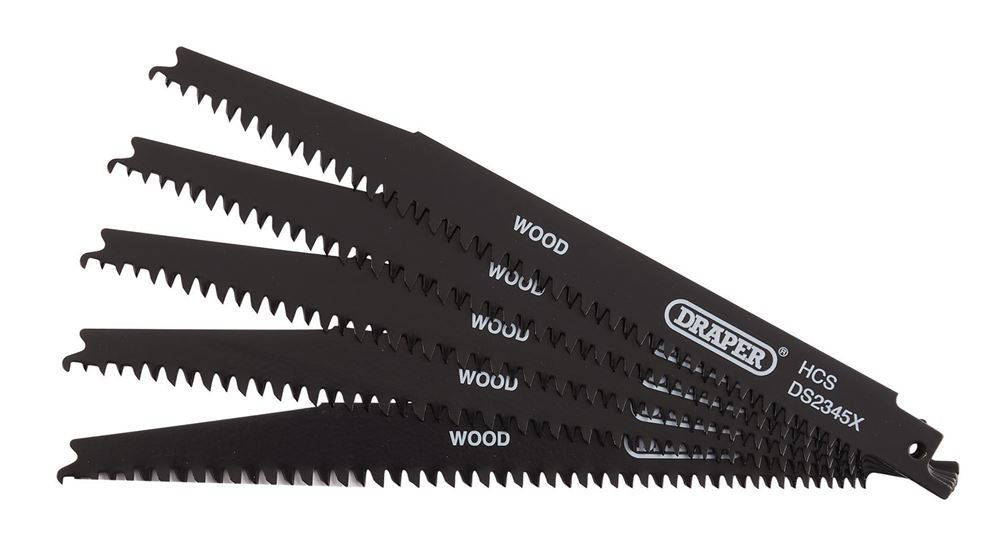 Draper RECIP SAW BLADE 5PCS - S2345X 43063 Reciprocating Saw Blades for Wood and Plastic Cutting