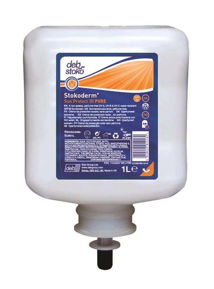 DEB Stokoderm Sun Protect 30 Pure Cream 1L SPF30 Skin Protection Lotion