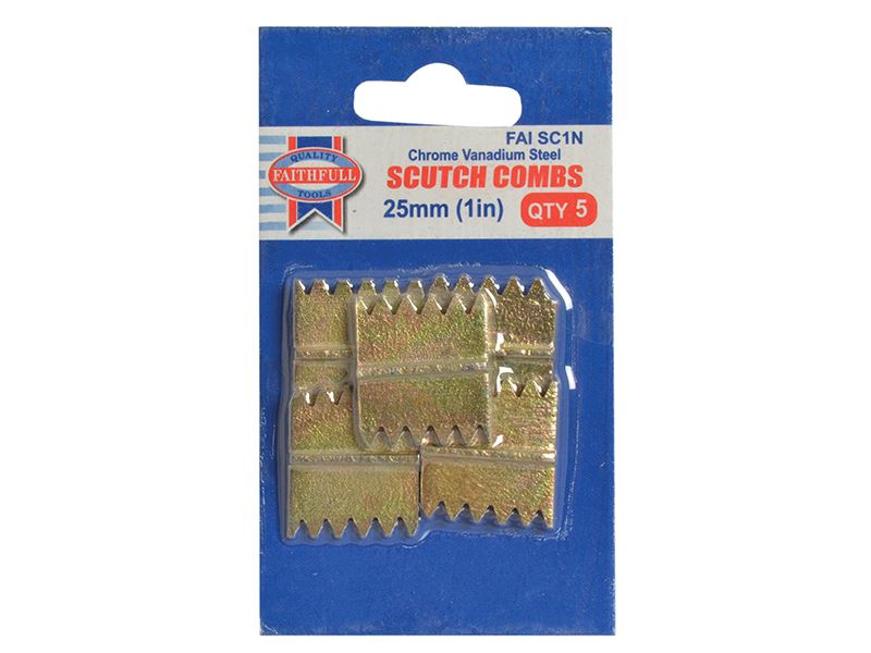Faithfull FAISC1N Scutch Combs 25mm (1in) Pack of 5 |