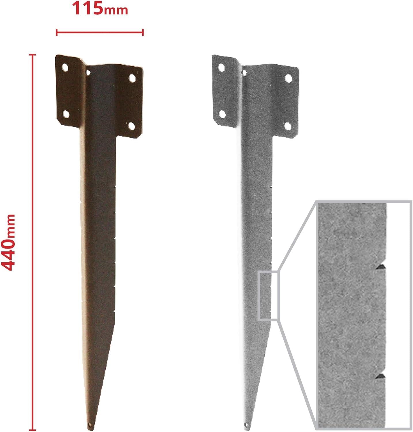 Perry 715/S SleeperSecure A2 304 Stainless Steel Single Straight Sleeper Support Spike for Timber Railway Sleepers Garden Borders Raised Beds Landscaping and Retaining Walls