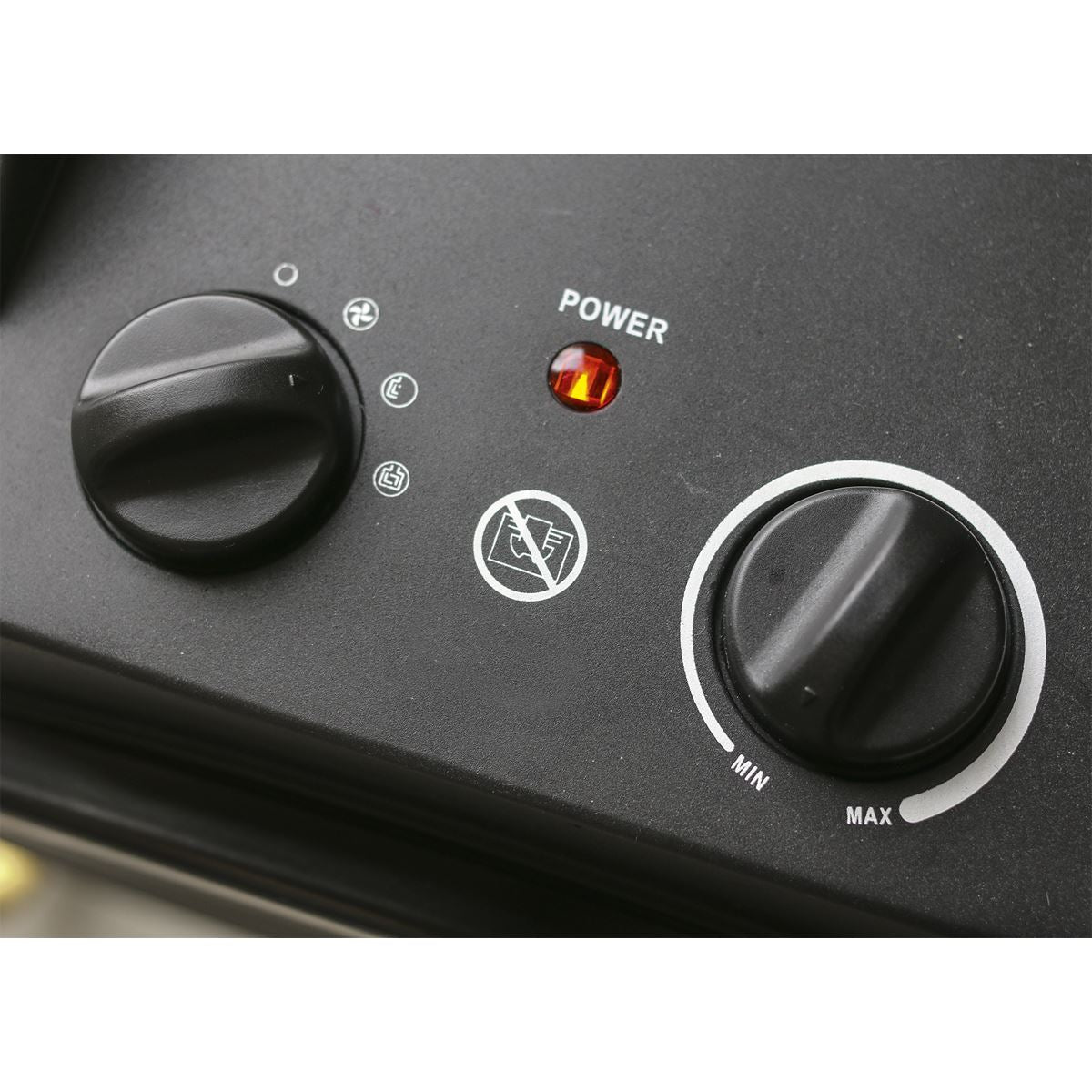 Sealey PEH9001 Industrial PTC Fan Heater 9000W/400V | Btu/hr - 31,000, 6000/9000W, 400V - 16A, Thermostat, Tip-Over Switch