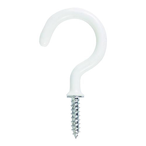 TIMCO Round Cup Hook - White 38mm White Pack 4