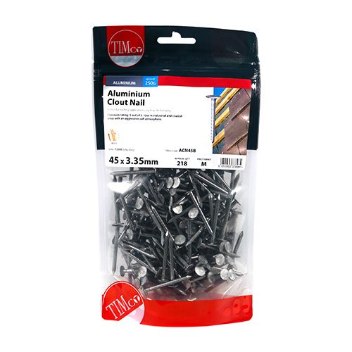 TIMCO Clout Nail - Aluminium 45 x 3.35 Pack 0.25