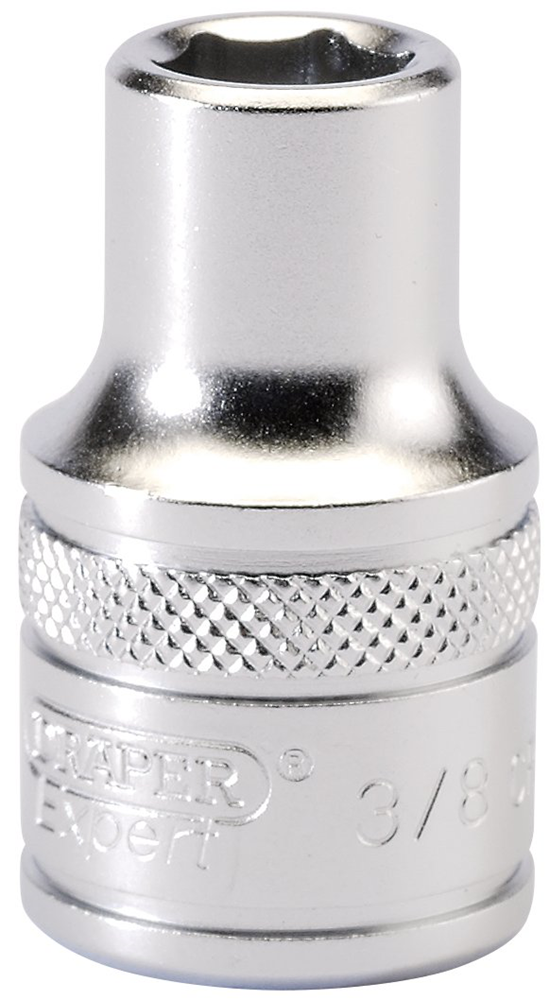 Draper 3/8 6PT SOCKET 1/2 DR-PCKD 16624 1/2" Sq. Dr. Imperial Sockets (Micro Satin Chrome)