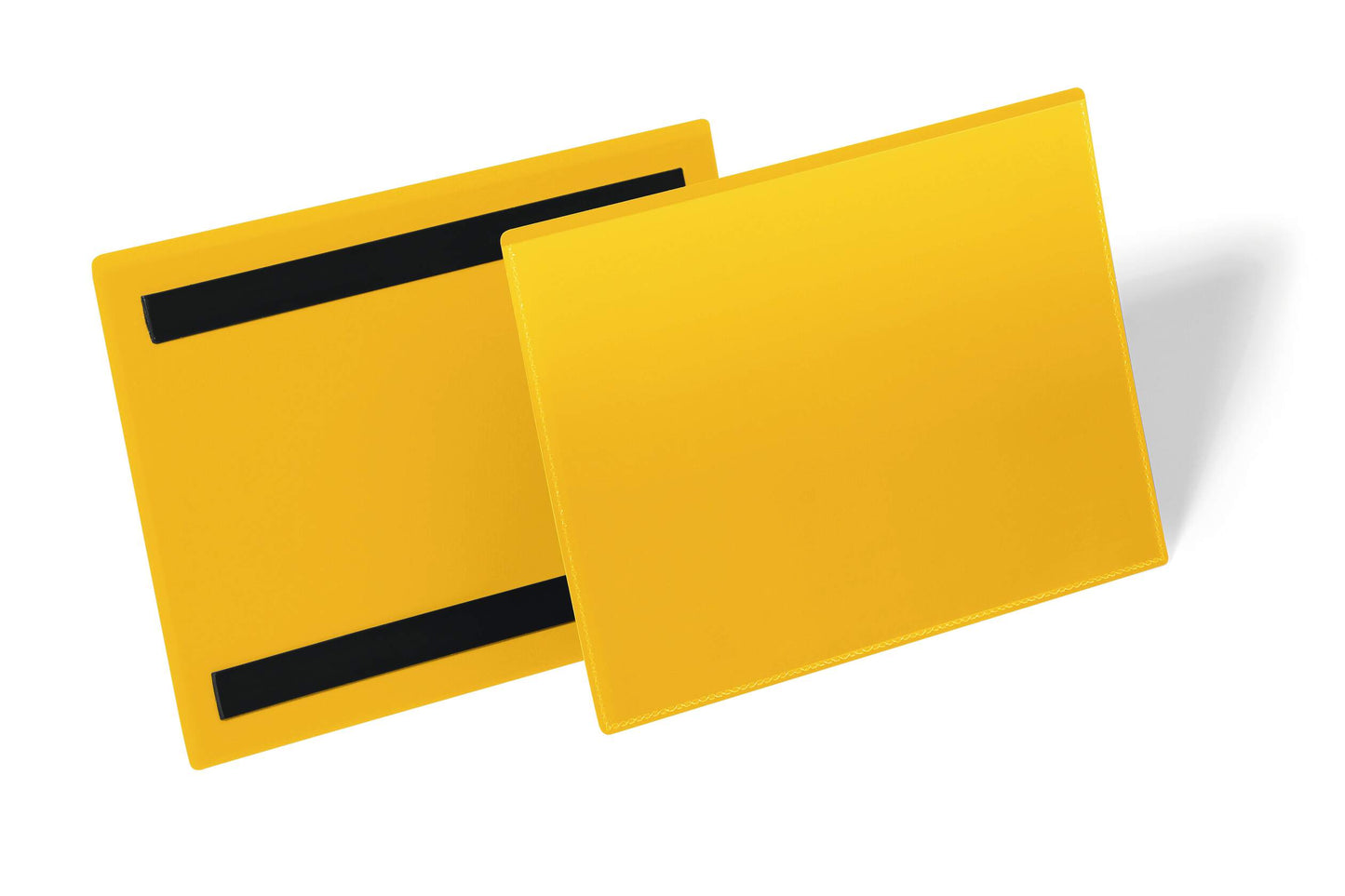 Durable Magnetic Ticket Label Holder Document Pockets | 50 Pack | A5 Yellow