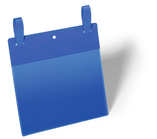 Durable Strap Ticket Holder Pouch Document Pocket Landscape | 50 Pack | A5 Blue