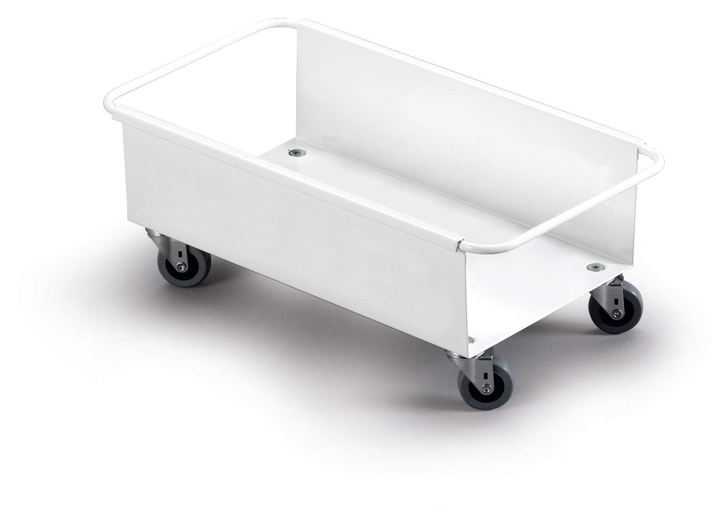 Durable DURABIN Rectangular 60L Robust Steel Wheel Bin Trolley | White