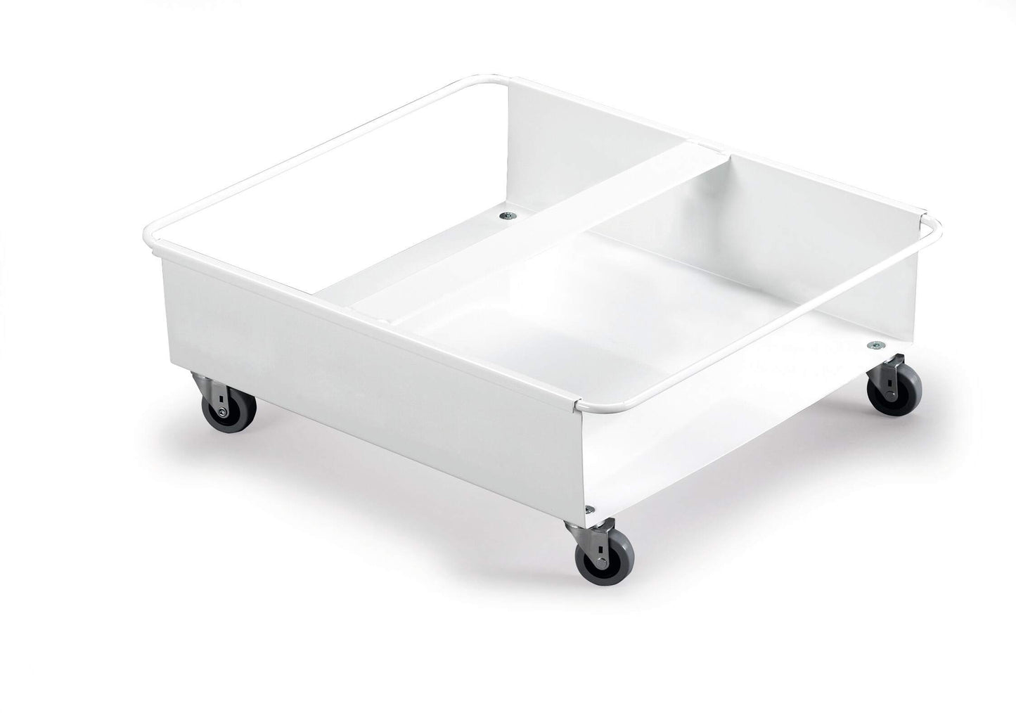 Durable DURABIN Rectangular 2X 60L Robust Steel Wheel Bin Trolley | White