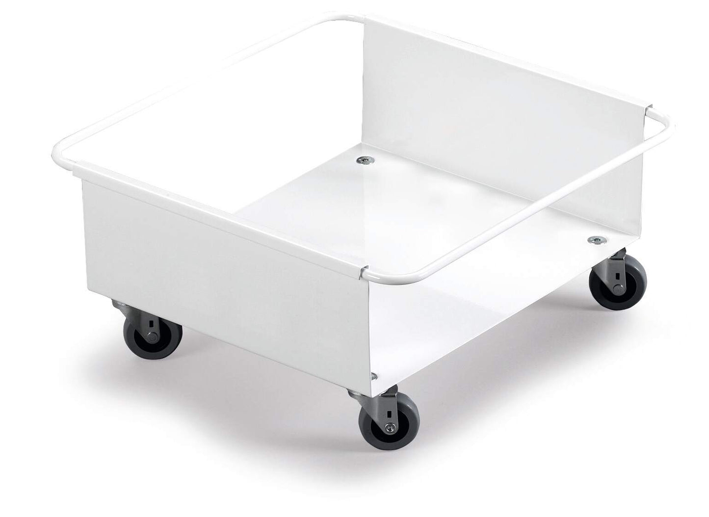 Durable DURABIN Square 90L Robust Steel Wheel Bin Trolley | White