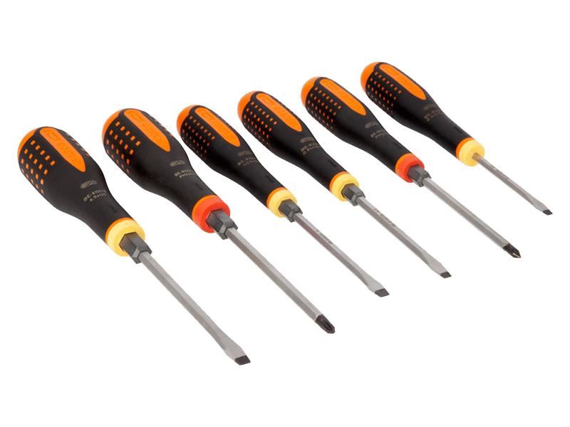 BAH BE-9881TB ERGO Through Blade Screwdriver Set, 6 Piece