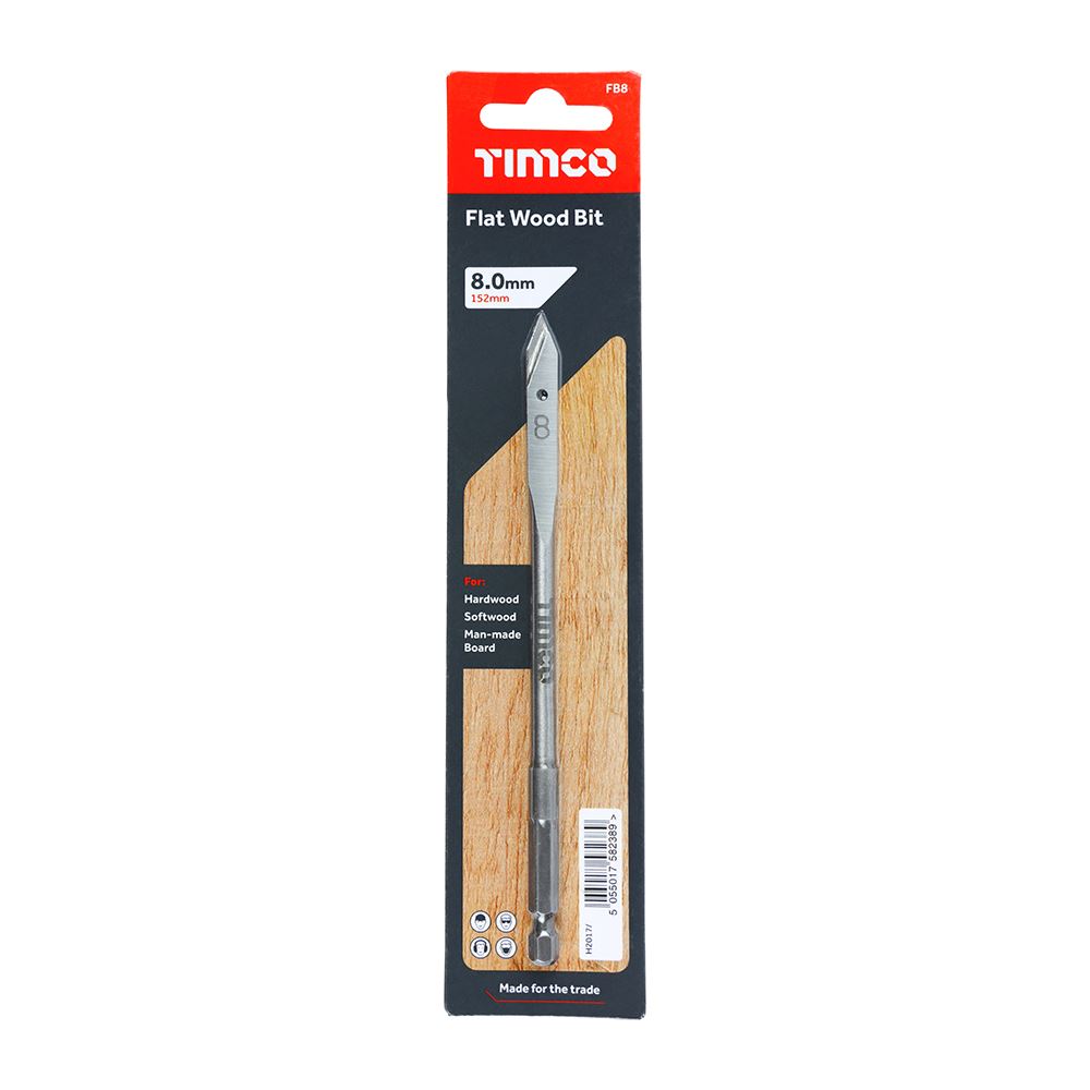 TIMCO Flat Wood Bit 8.0 x 152 Pack 1