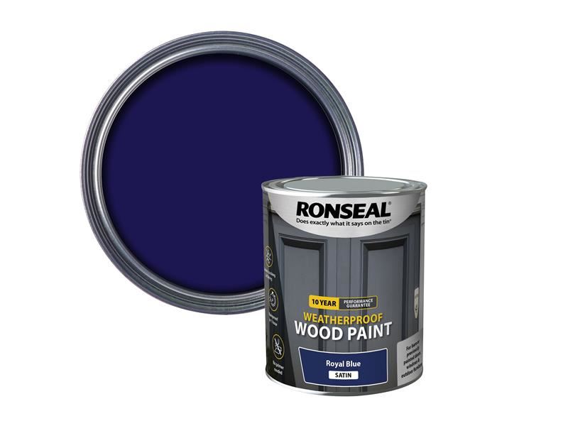 RSL 10 Year Weatherproof Wood Paint Royal Blue Satin 750ml