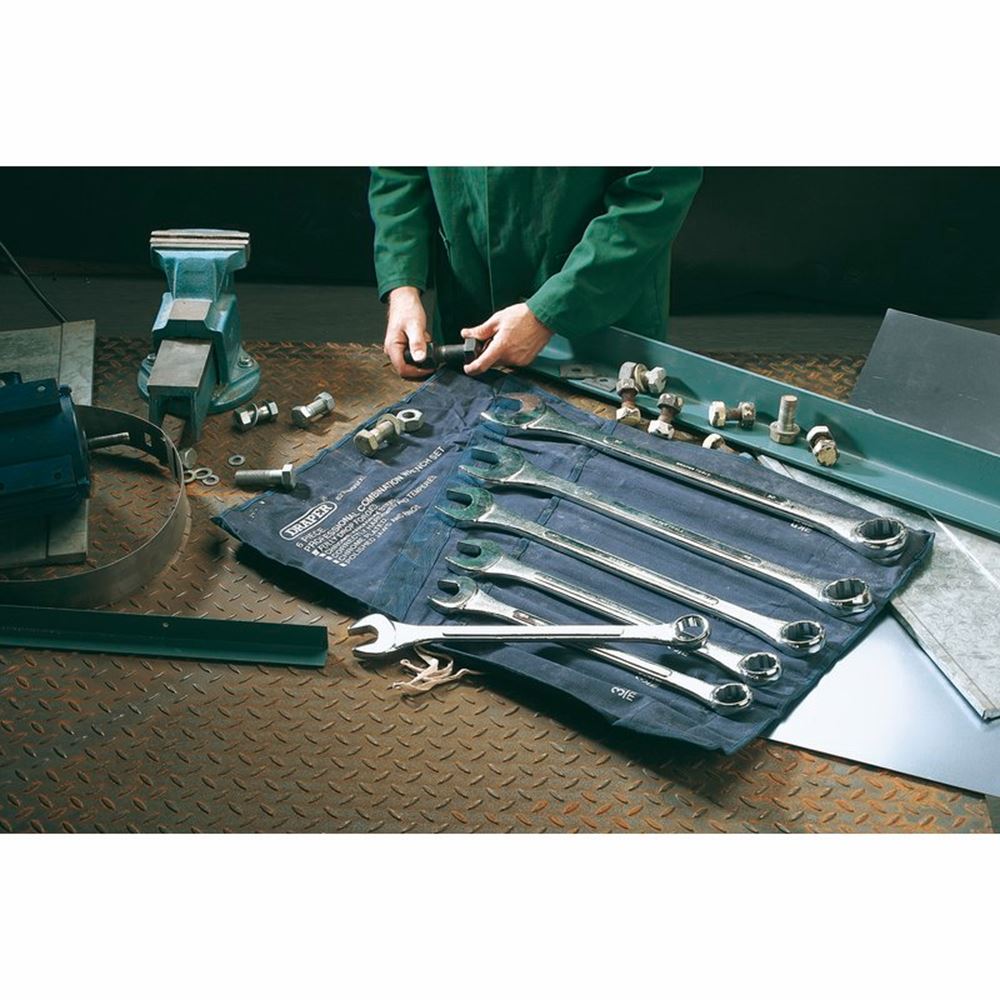 Draper LONG PATTERN COMBI SPANNER SET 31167 Heavy Duty Metric Long Pattern Combination Spanner Set (6 Piece)