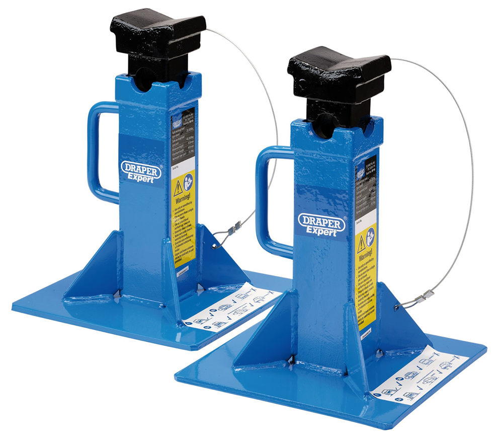 Draper 20T HEAVY-DUTY AXLE STANDS Heavy Vehicle Axle Stands, 20 Tonne (Pair)