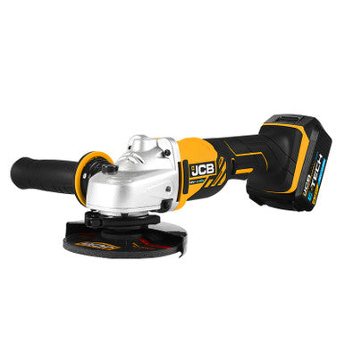 JCB 18V Angle Grinder 2x 4.0Ah battery with 2.4A fast charger in W-Boxx 136 power tool case | 21-18AG-4-WB