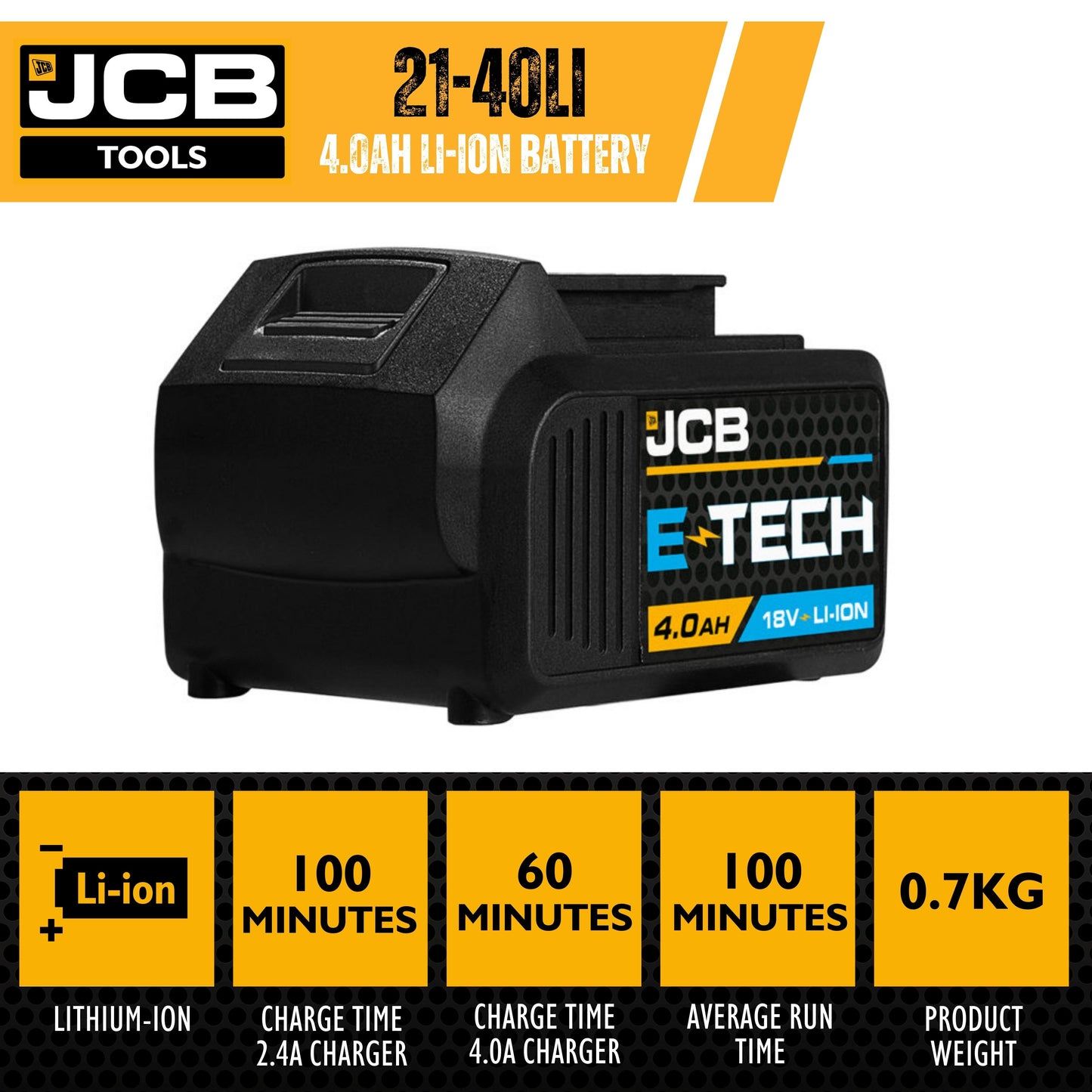JCB 18V 4.0ah Li-ion Battery