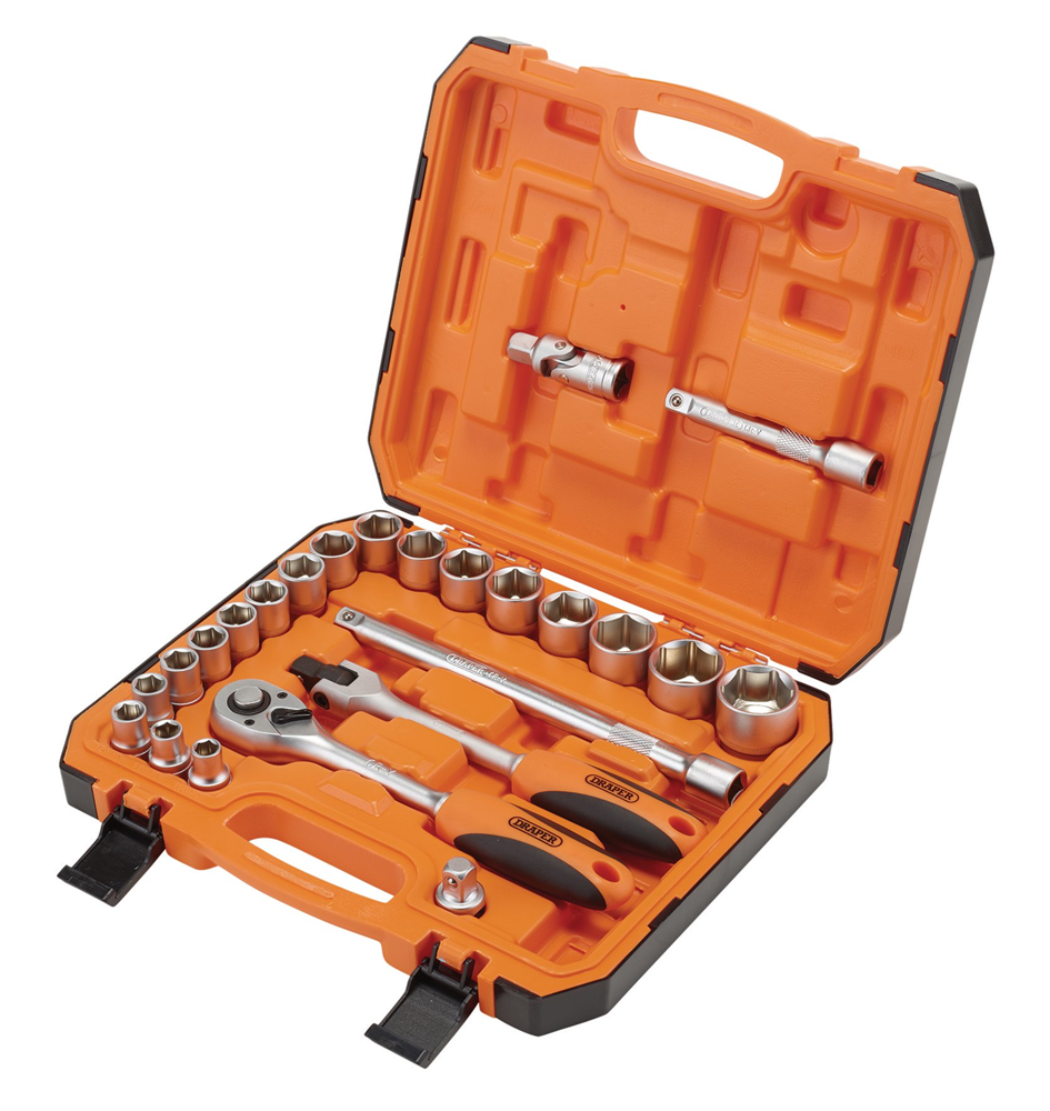 Draper 1/2" SOCKET SET 24PC 22112 HI-TORQ® 6 Point Socket Set, 1/2" (24 Piece)