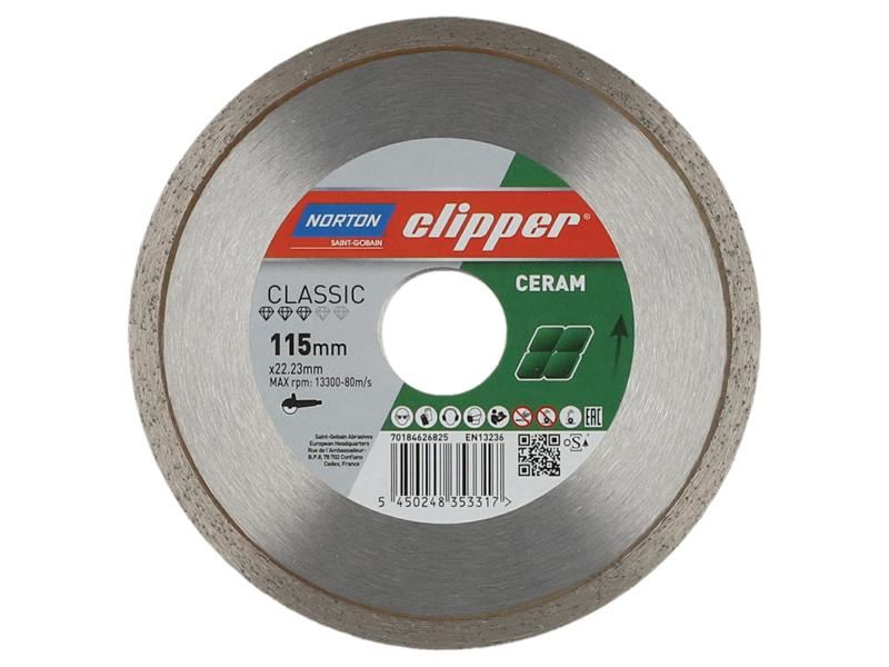 NortonClipper 70184626825 Classic Ceramic Diamond Blade 115 x 22.23mm