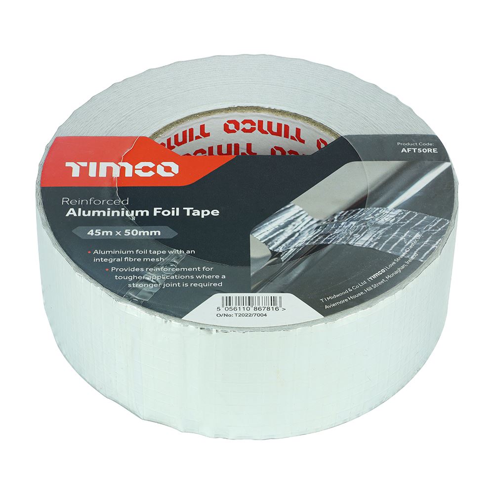 TIMCO Aluminium Foil Tape-Reinforced nan 45m x 50mm Pack 1.0