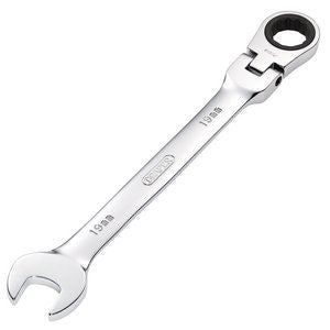 52021 Draper HI-TORQ Metric Flexible Head Ratcheting Combination Spanner, 19mm Spanner/Wrench Ratchet Spanners 245mm Professional Trade DIY Worksho