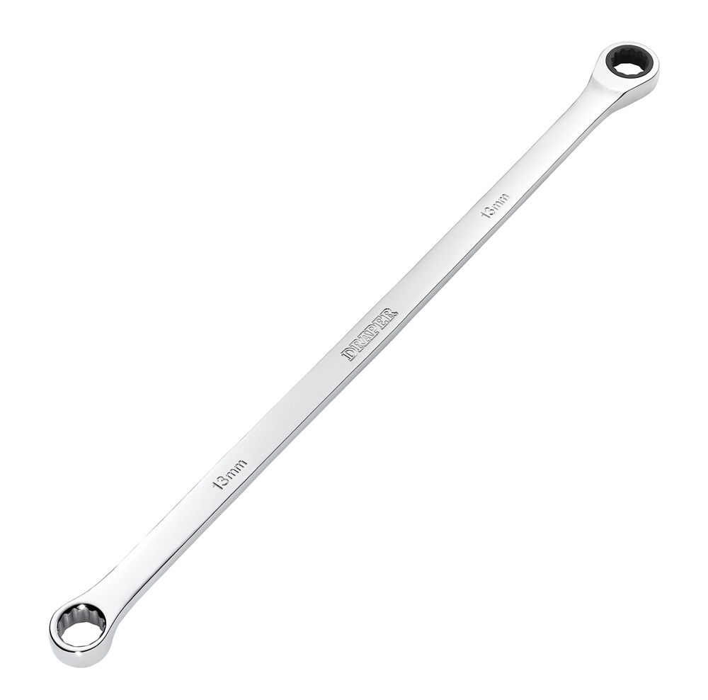 Draper 13MM LONG RATCHET RING SPANNER 27769 27769 HI-TORQ® Metric Extra-Long Double Ring Ratchet Spanner