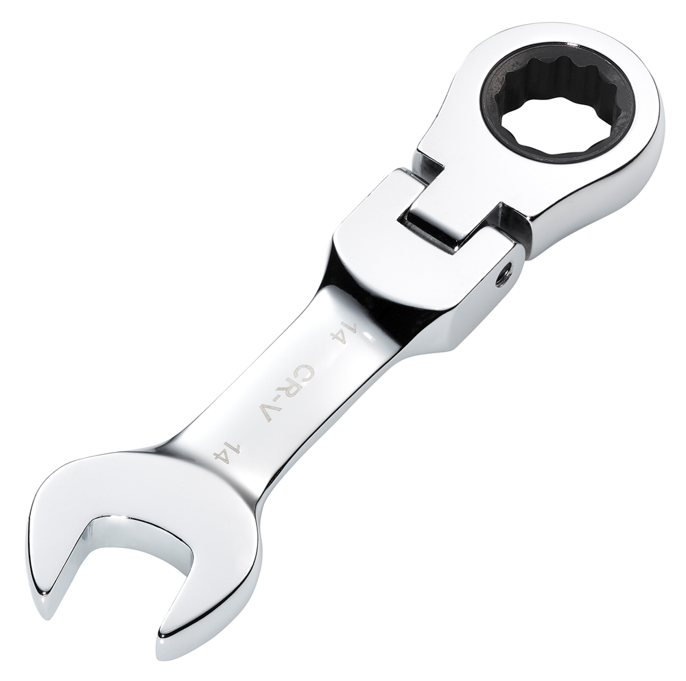 Draper 14MM STUBBY FLEX RACT. SPANNER 27970 27970 HI-TORQ® Metric Stubby Flexible Head Ratchet Combination Spanner