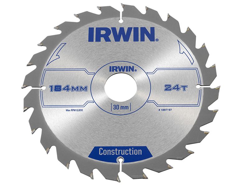 IRWIN� 1897197 Construction Circular Saw Blade 184 x 30mm x 24T ATB