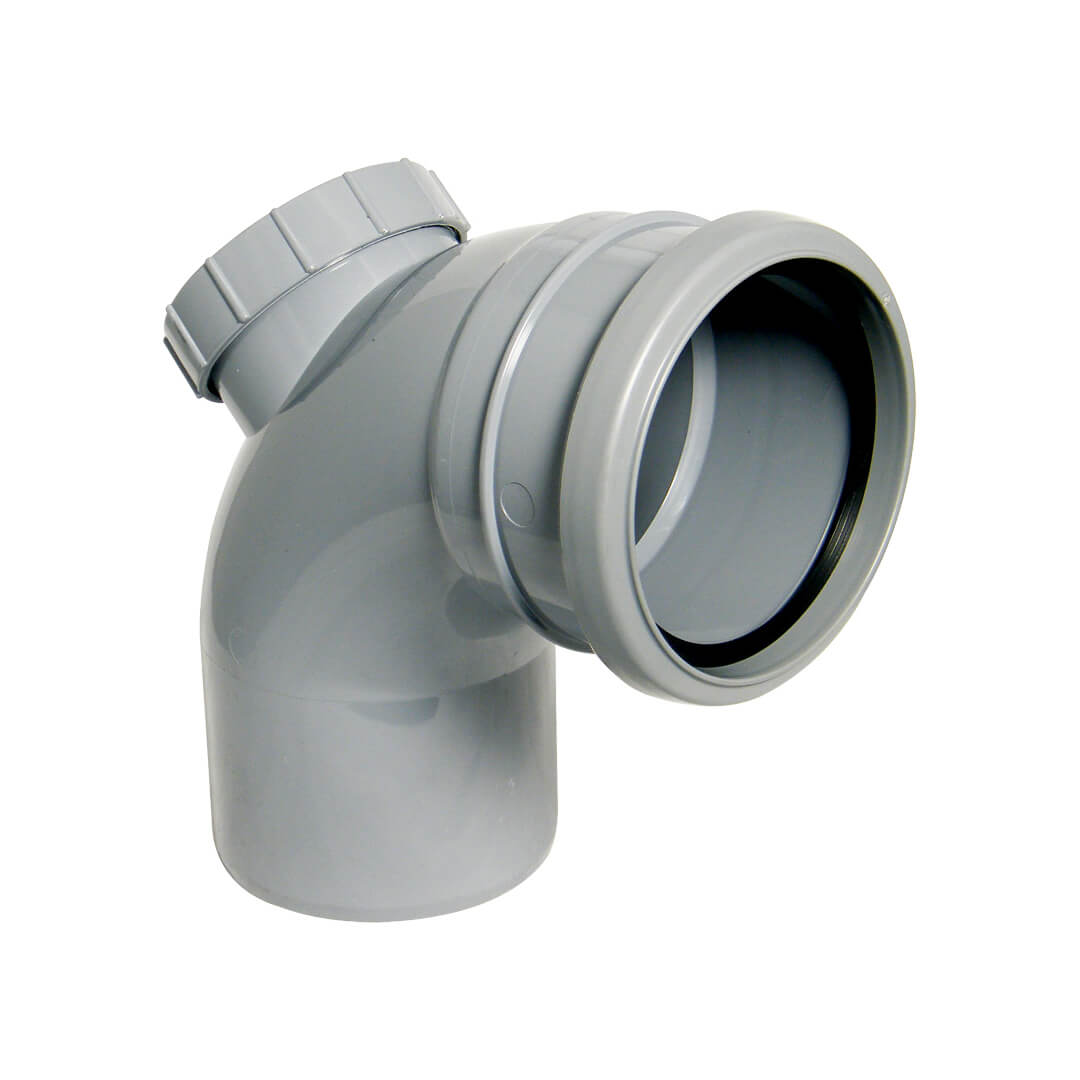 FLOPLAST RING-SEAL ACCESS BEND 92.5DEG;4" SOIL/110 GY