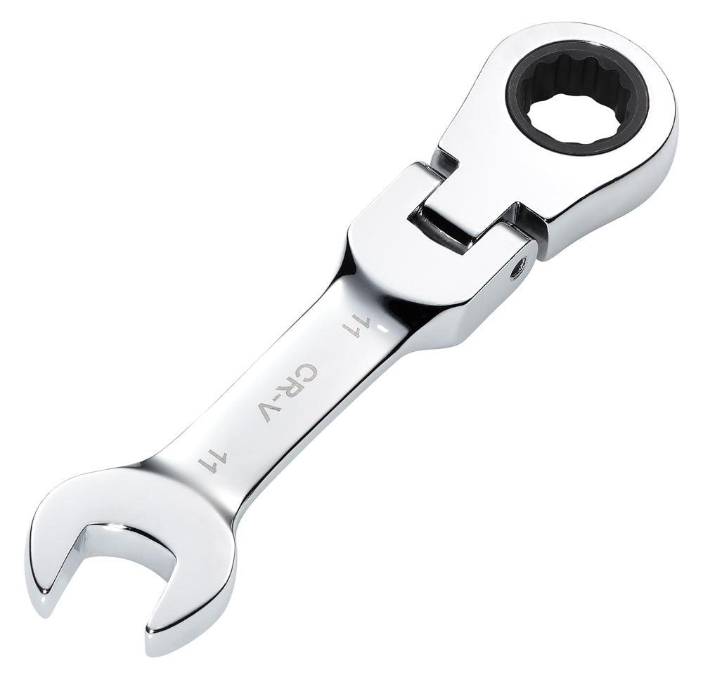 Draper 11MM STUBBY FLEX RACT. SPANNER 27966 27966 HI-TORQ® Metric Stubby Flexible Head Ratchet Combination Spanner