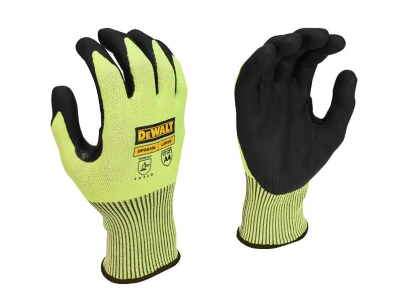 DeWalt Hi-Vis Cut D Grip Gloves - L (Size 9)