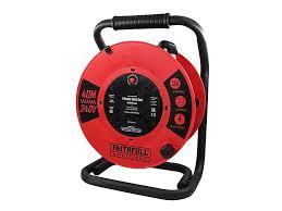 Faithfull Full Cable Reel 240V 40m 13A 1.25mm Cable HD