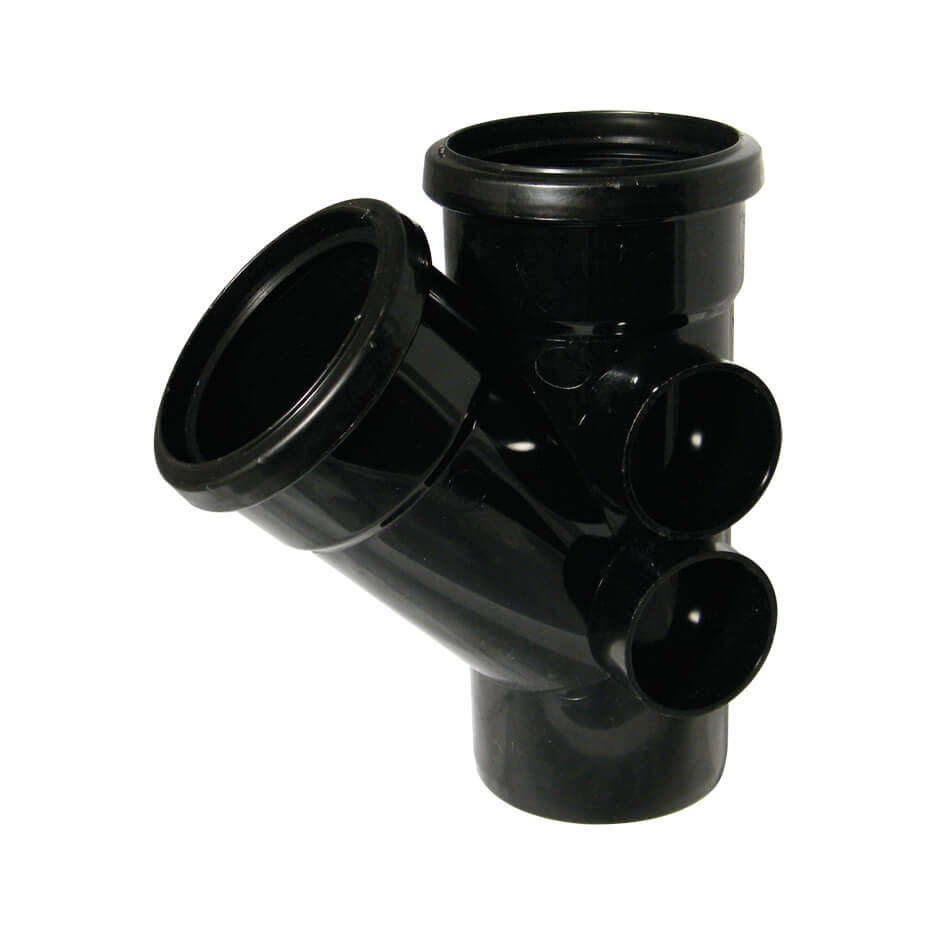 FLOPLAST RING-SEAL SNG BRANCH 135 DEG;4" SOIL/110 BLK