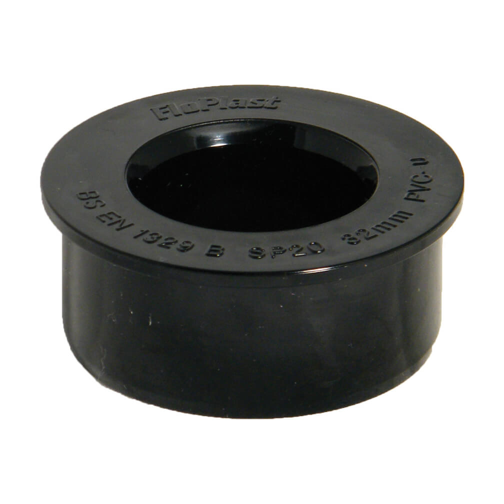 FLOPLAST RING-SEAL SOLVENT BOSS ADAPTOR;40MM WASTE BLK