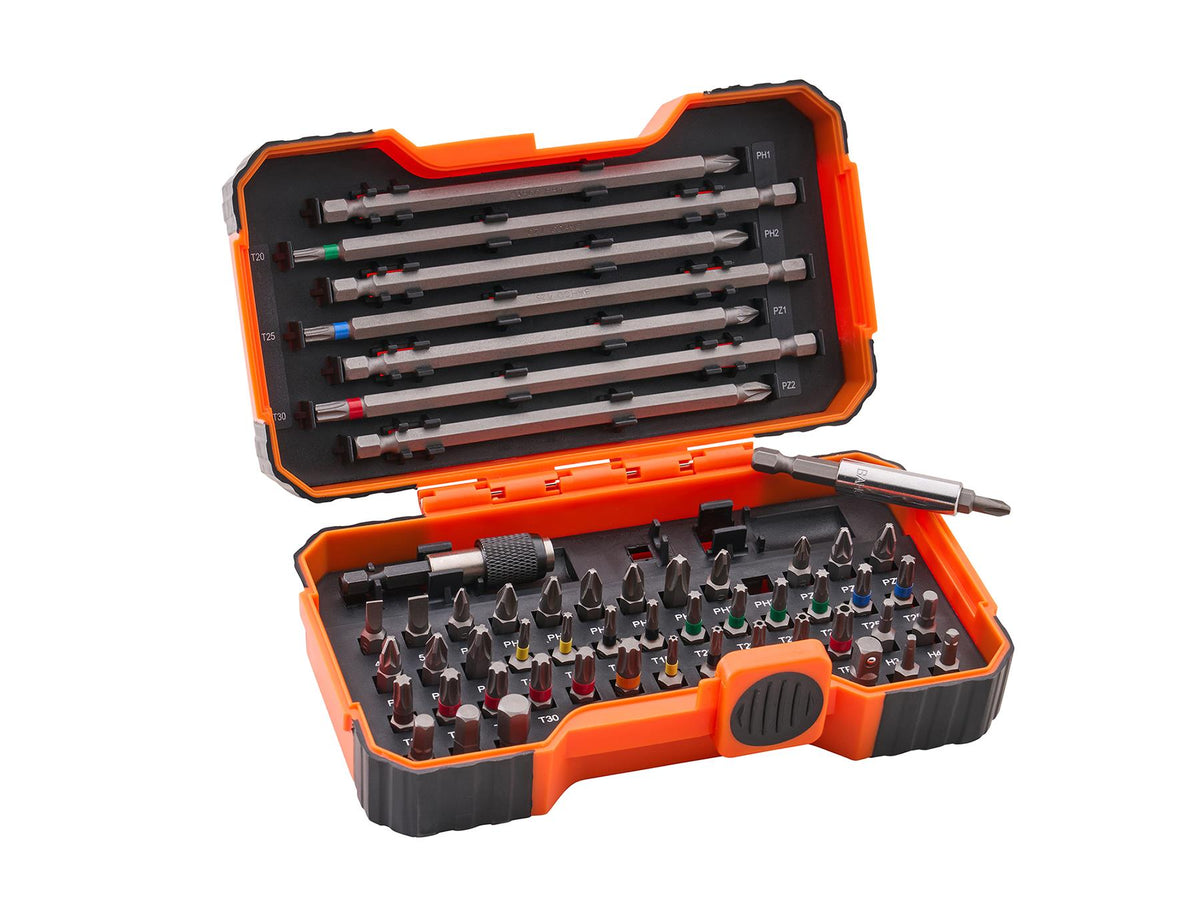 Bahco 54 Piece Colour Coded Bit Set Professional Trade DIY Workshop Equipment