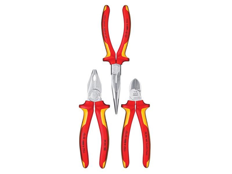 Knipex 00 20 12 Elektro VDE Pliers Set, 3 Piece